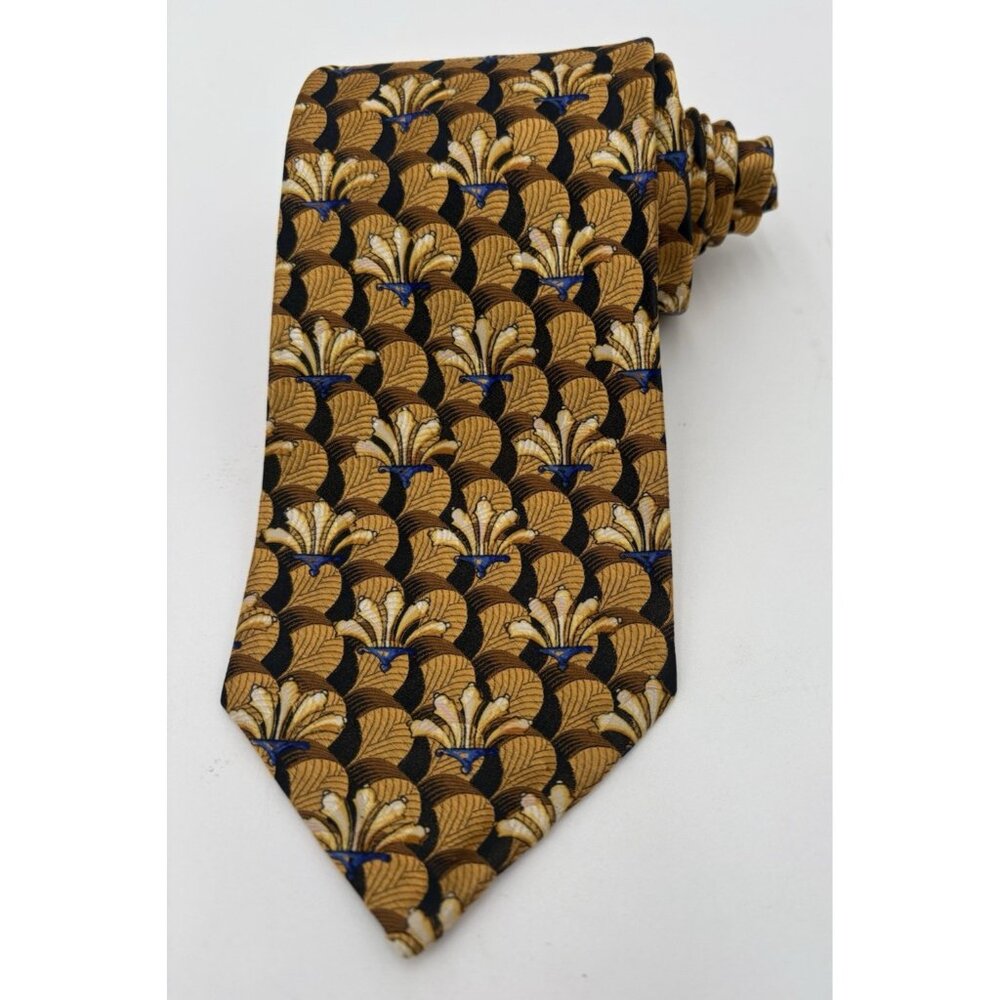 ROBERT TALBOTT Sevenfold Silk Necktie Luxury Floral 1/40 Multi-Color 61" EUC